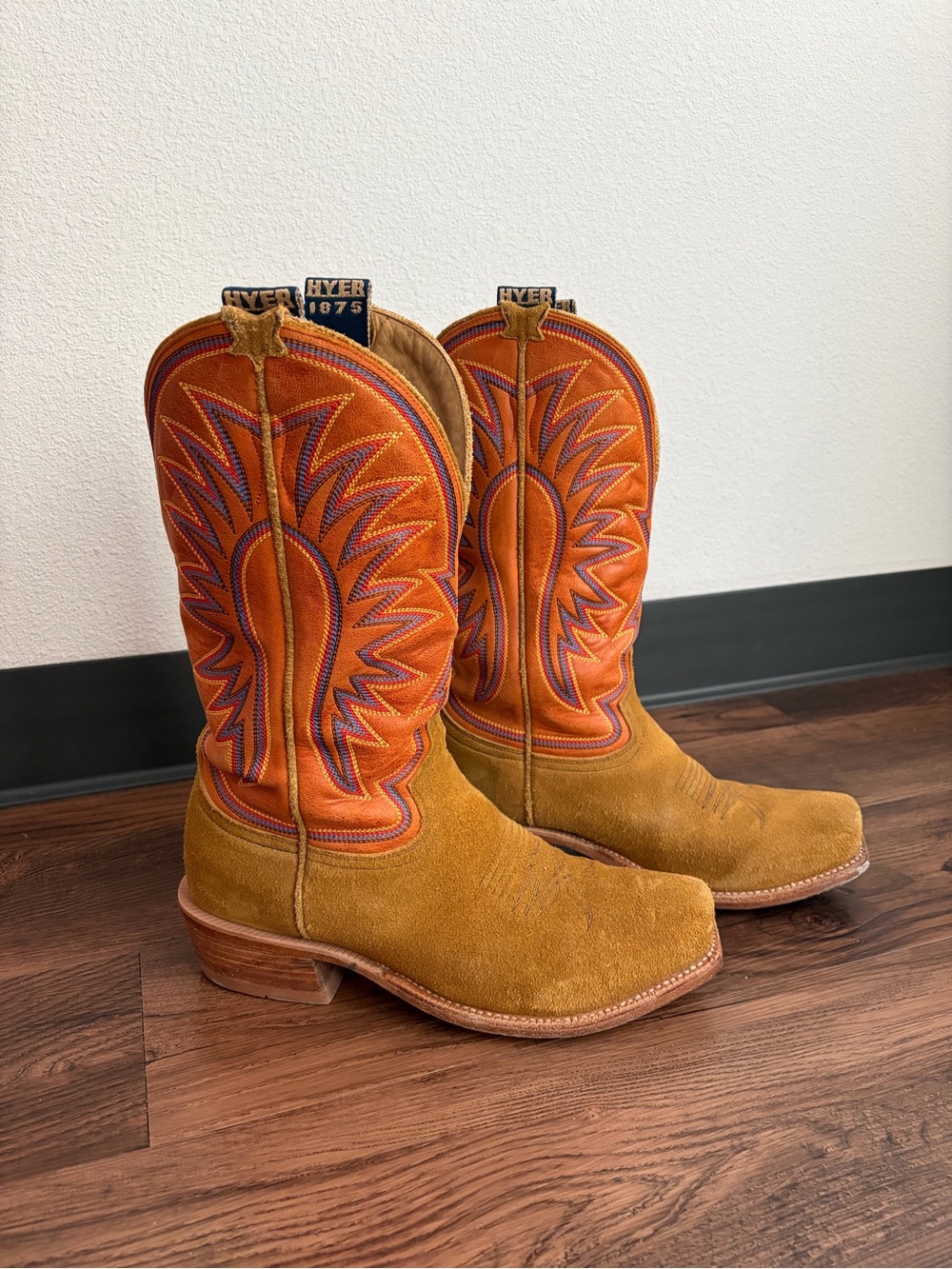 Hyer Men's Spearville Roughout Suede Western Boots - 10D
